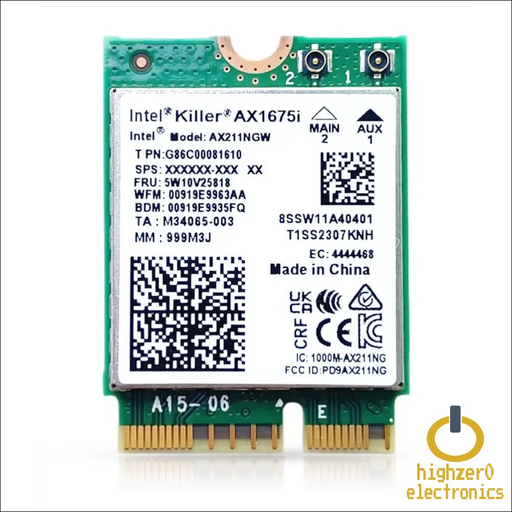 HighZer0 Electronics AX1675i Killer Series Upgraded WiFi 6E Adapter | Gaming | CNVio2 M.2 Wifi Card | 2.4 Gbps for PC | Bluetooth 5.3